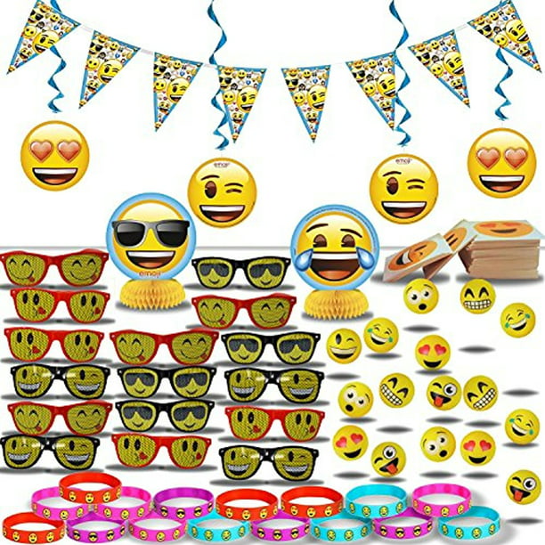 Emoji Emoticons Children's Birthday Party Decoration Kit Hanging Banner Kids Fun
